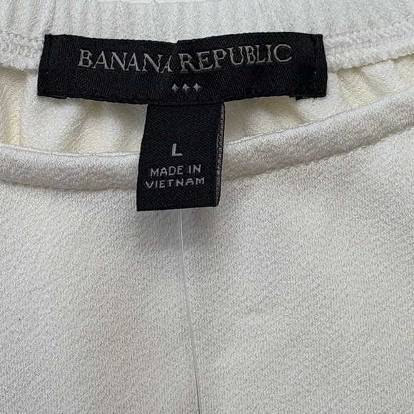 NWT Banana Republic Crepe Puff Sleeve Top Size L Large in Snow Day Ivory - Picture 8 of 11
